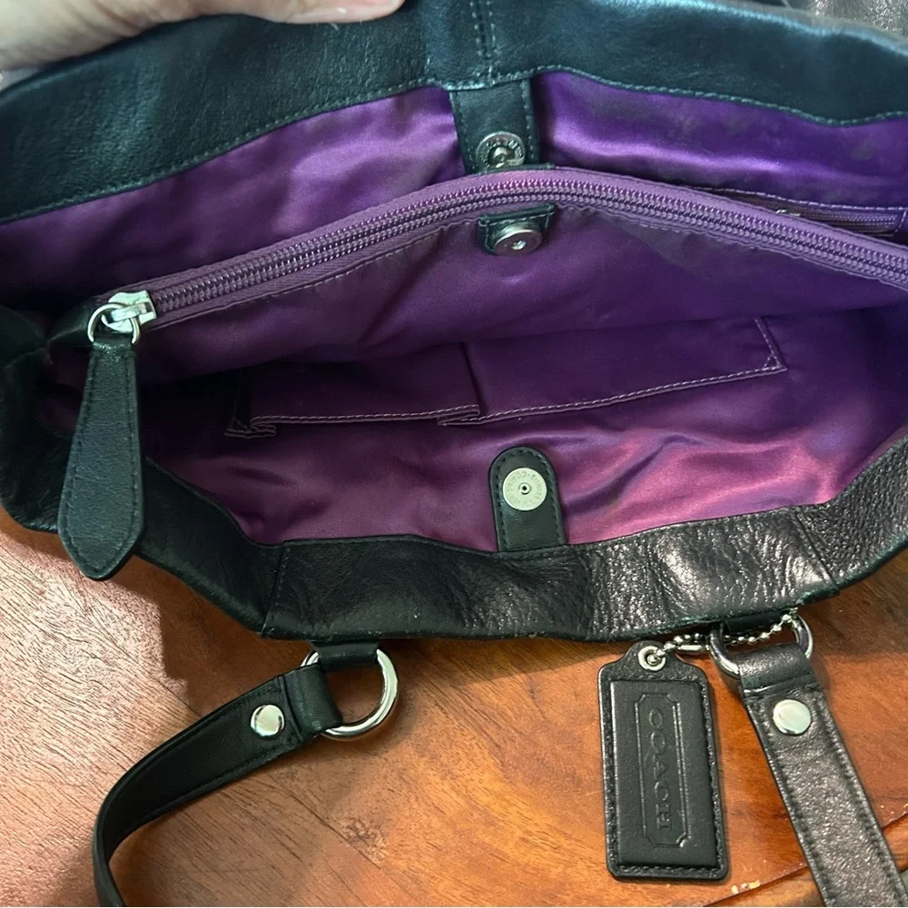 Coach Ashley Caryall Leather Shoulder Bag - Purple Interior - Picture 8 of 15